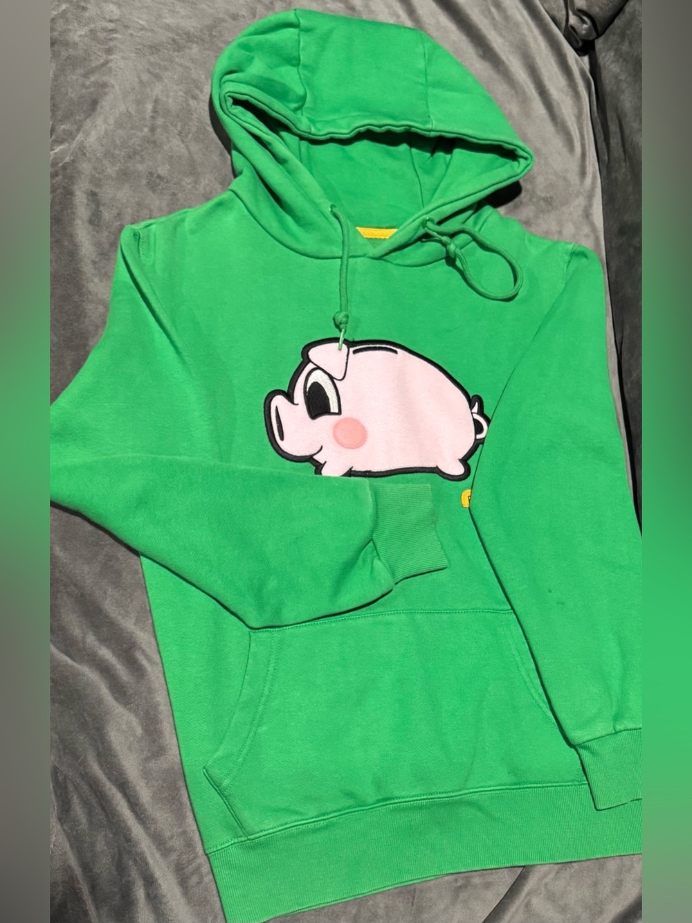 Pancoat Green Pop Piggy Mascot Hoodie 2010s K-Pop Streetwear Sweatshirt M/L